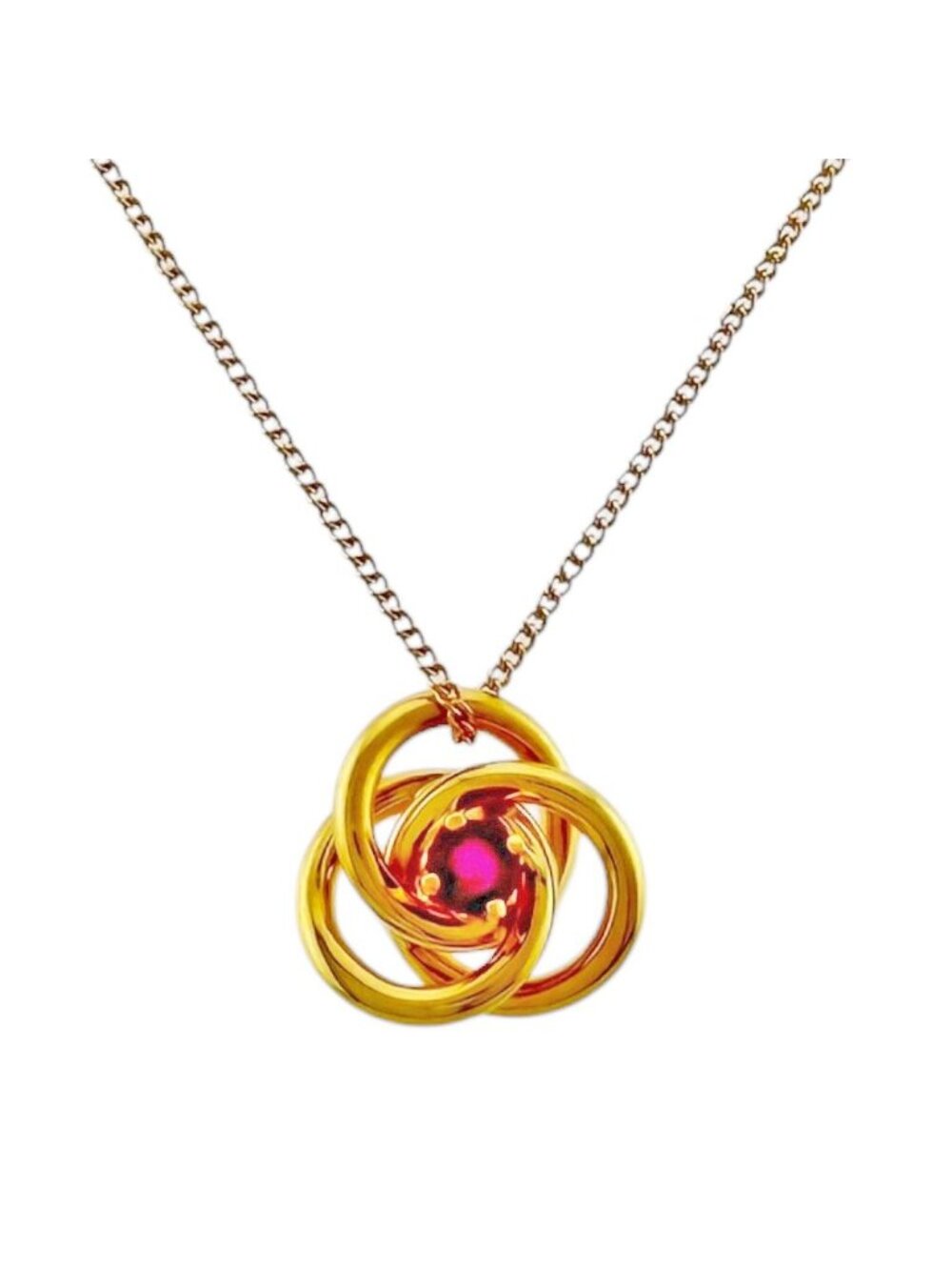 Tiffany & Co Triple Circle Necklace 18k Yellow Gold Ruby